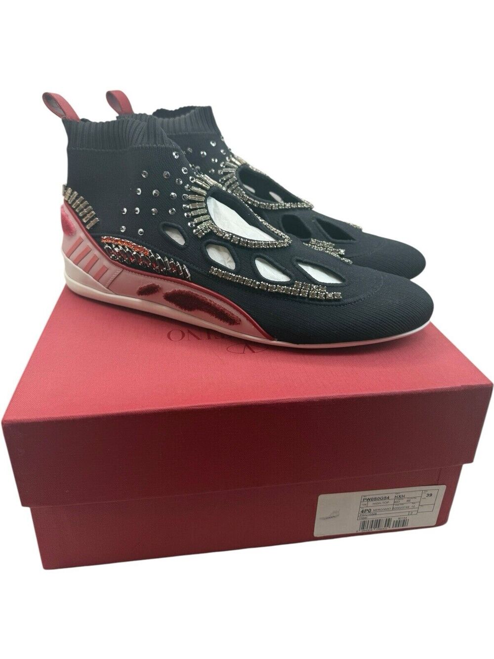 Valentino Garavani Crystal Odissey Sock Sneakers Size 39